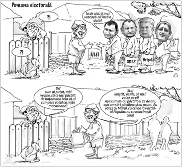 PPRM protestează împotriva pomenilor electorale ale PLDM, PDM, PL, PCRM și PSRM și le dedică o caricatură